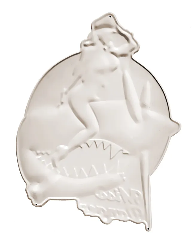 Targa decorativa vintage aereo Pin-Up in alluminio - immagine 4