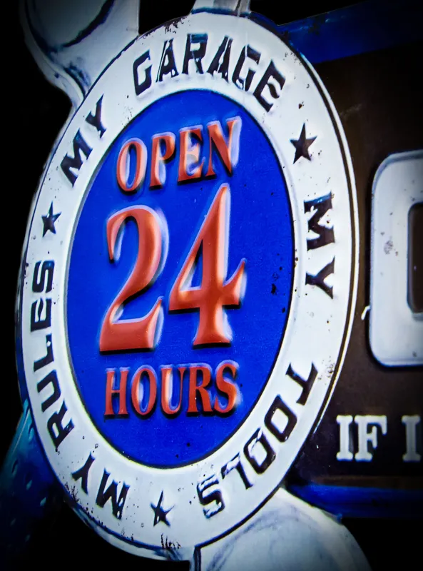 Targa decorativa vintage dad's garage in alluminio - immagine 5