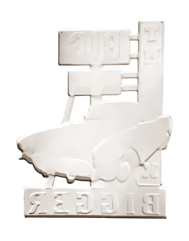 Targa decorativa vintage macchina rossa in alluminio - immagine 4