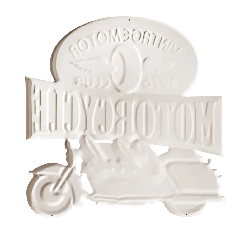 Targa decorativa vintage moto club in alluminio - immagine 4