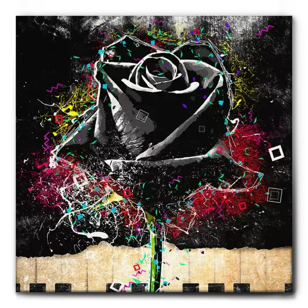 QUADRO STREET ART BLACK ROSE - immagine 2