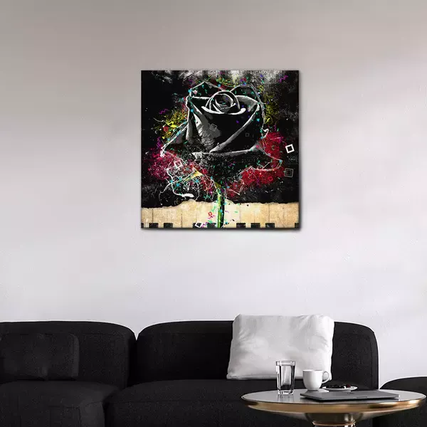 QUADRO STREET ART BLACK ROSE - immagine 4