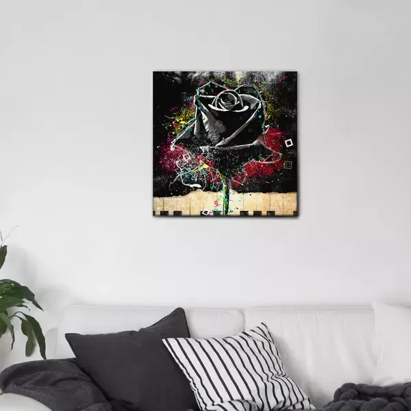 QUADRO STREET ART BLACK ROSE - immagine 3