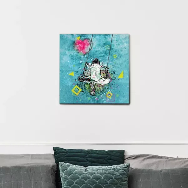 QUADRO STREET ART BIMBA SULL'ALTALENA - Image 3