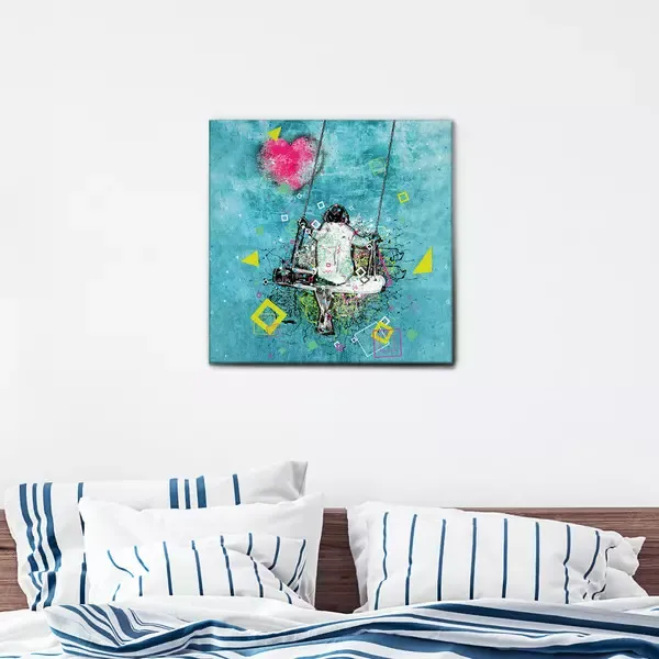 QUADRO STREET ART BIMBA SULL'ALTALENA - Image 4