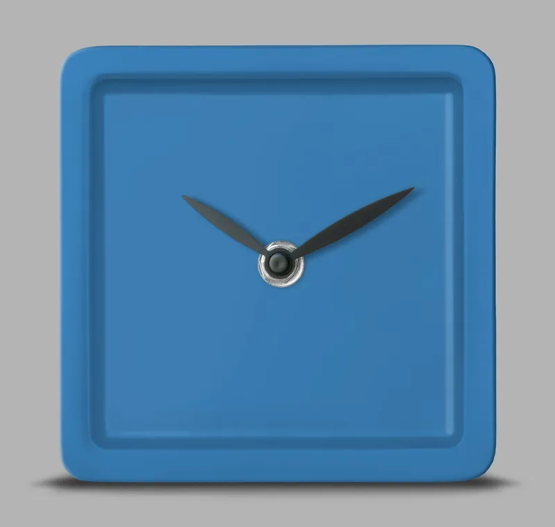 Orologio d'appoggio in legno quadrato bordo largo