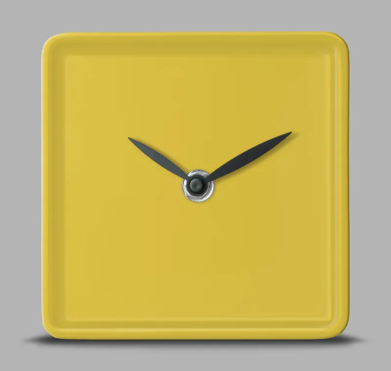 Orologio d'appoggio quadrato in legno bordo stretto