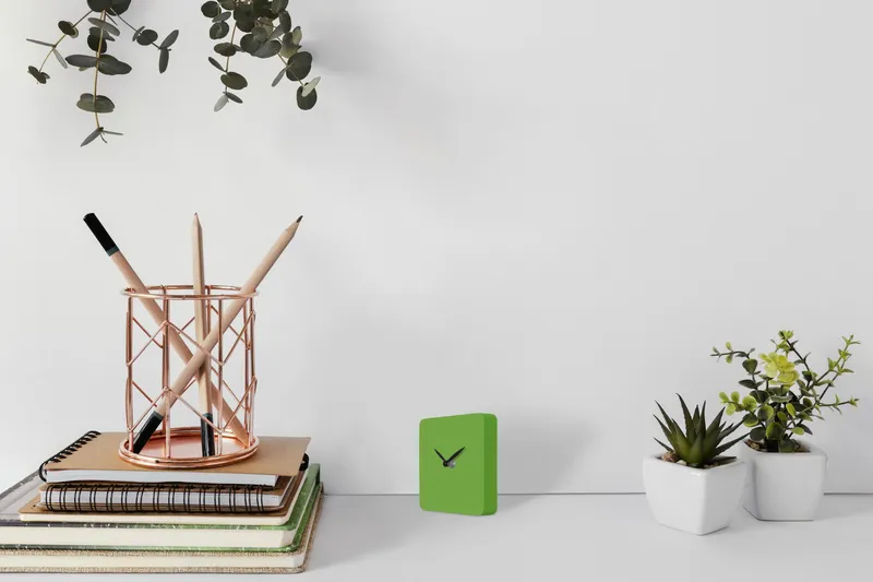 SQUARE CLOCK orologio d'appoggio in legno verniciato - Image 4