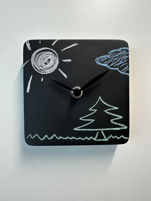 Orologio d'appoggio lavagnia - in legno - verniciato - design - arredo muro - Wdesign - macerata - marche