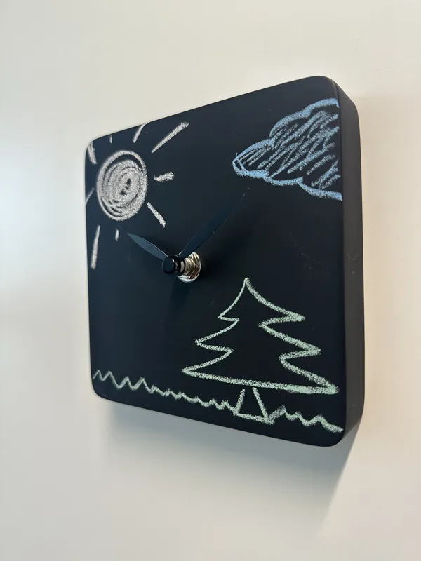 Orologio d'appoggio lavagnia - in legno - verniciato - design - arredo muro - Wdesign - macerata - marche