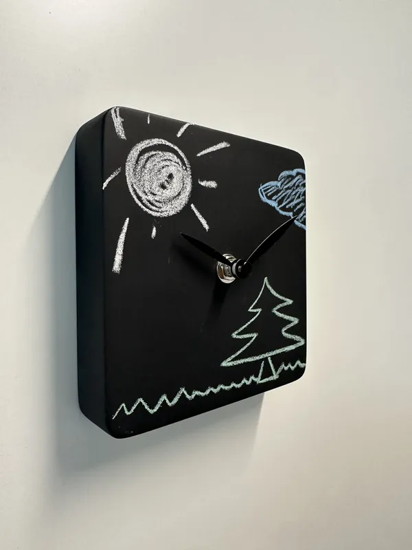 Orologio d'appoggio lavagnia - in legno - verniciato - design - arredo muro - Wdesign - macerata - marche