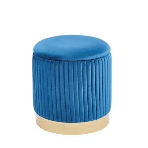 Pouf Contenitore Roma in Velluto blu