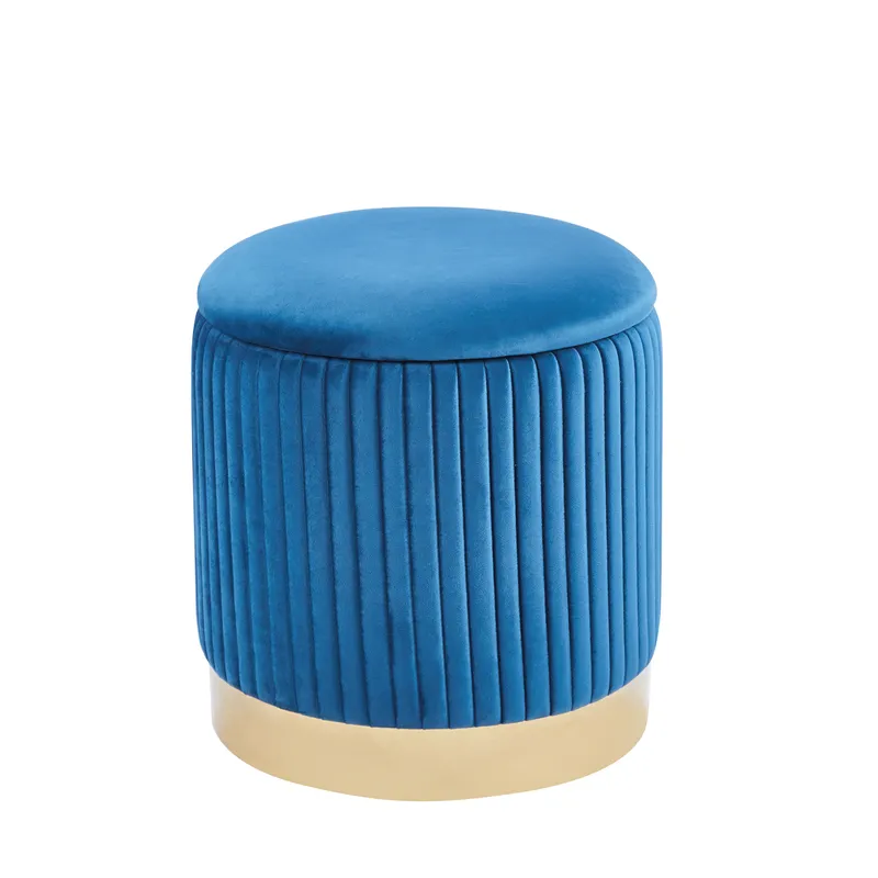 Pouf Contenitore Roma in Velluto blu