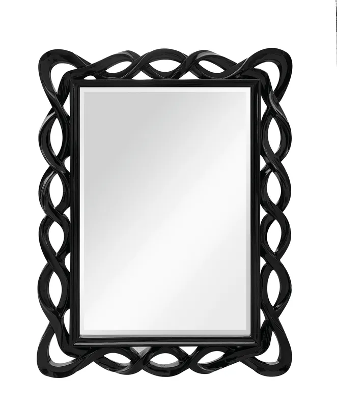 Specchio Rettangolare in Resina Nera Design Moderno