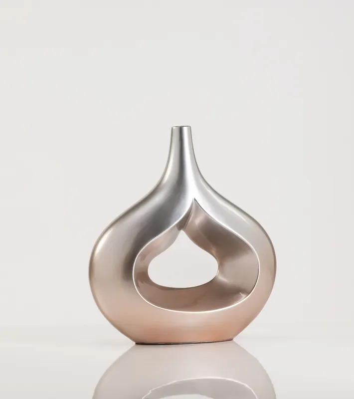 Vaso Goccia Argento in Ceramica Laccata