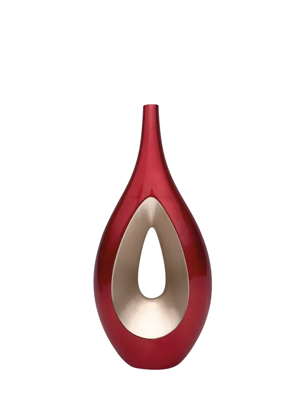 Vaso Goccia Alto Rosso in Ceramica Laccata