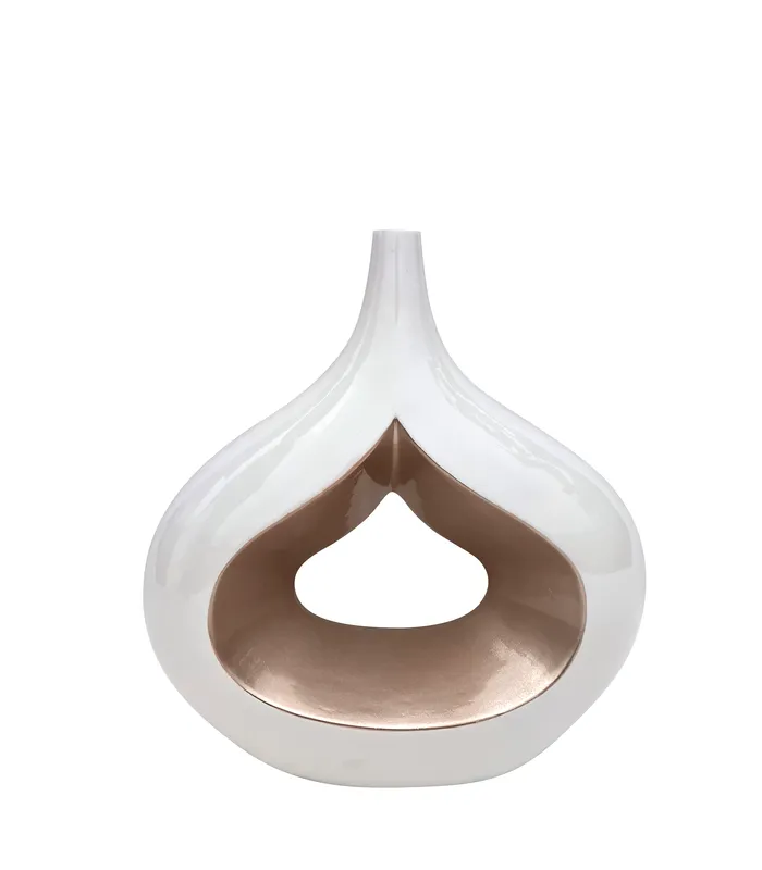 Vaso Goccia Bianco in Ceramica Laccata