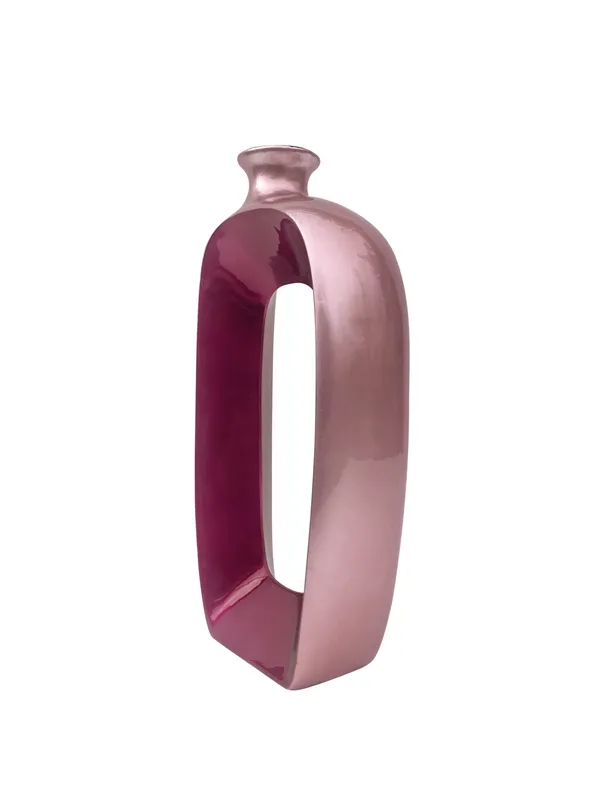 Vaso Rosa Grande in Ceramica Laccata