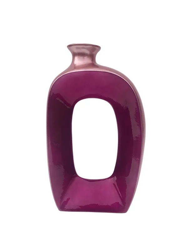 Vaso Rosa in Ceramica Laccata