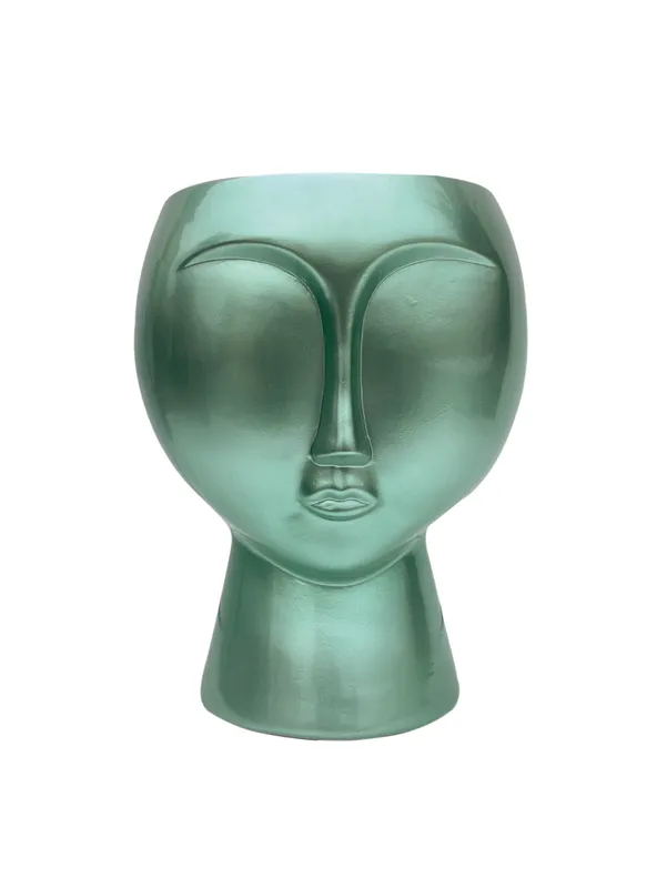 Vaso scultura Green in Ceramica Laccata
