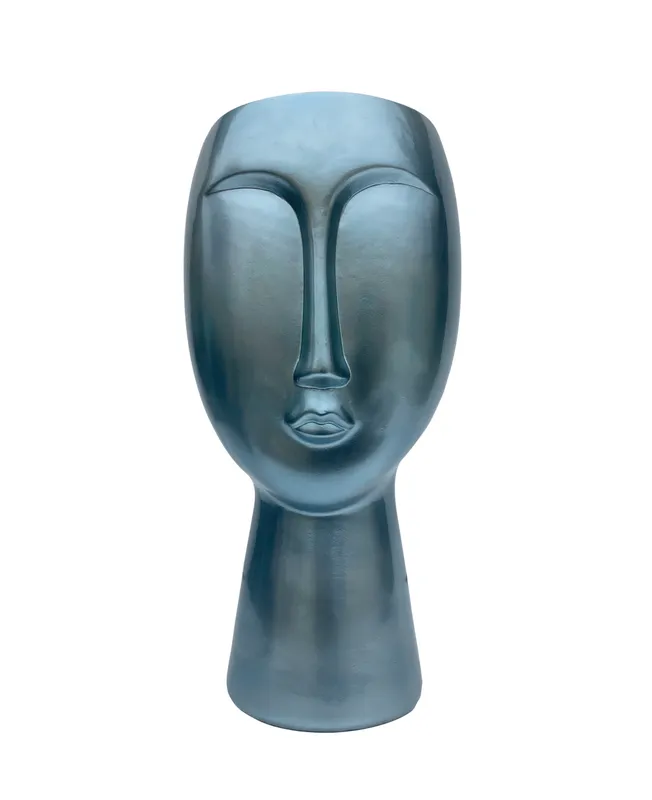 Vaso scultura Pale Blue in Ceramica Laccata