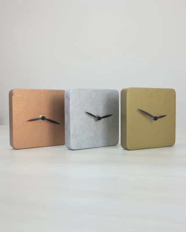 SILVER CLOOCK Orologio artigianale in legno verniciatura materica