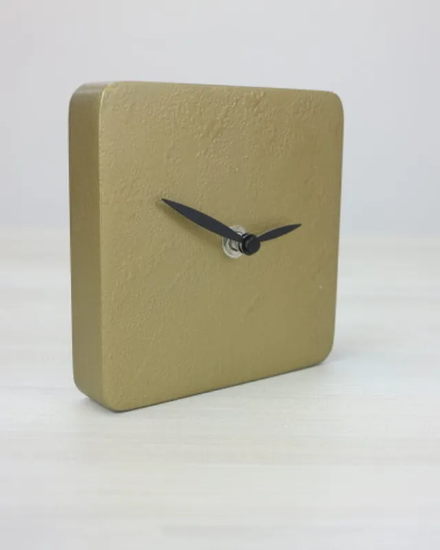 GOLD CLOCK Orologio artigianale Orologio d'appoggio effetto materico oro - in legno - verniciato - design - arredo design - Wdesign - macerata - marche - CAOAWD008-01