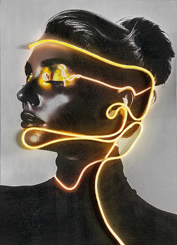 Quadro Led Andromeda olio su tela