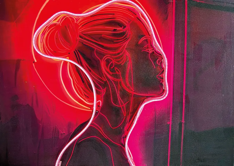 Quadro Led Eva olio su tela