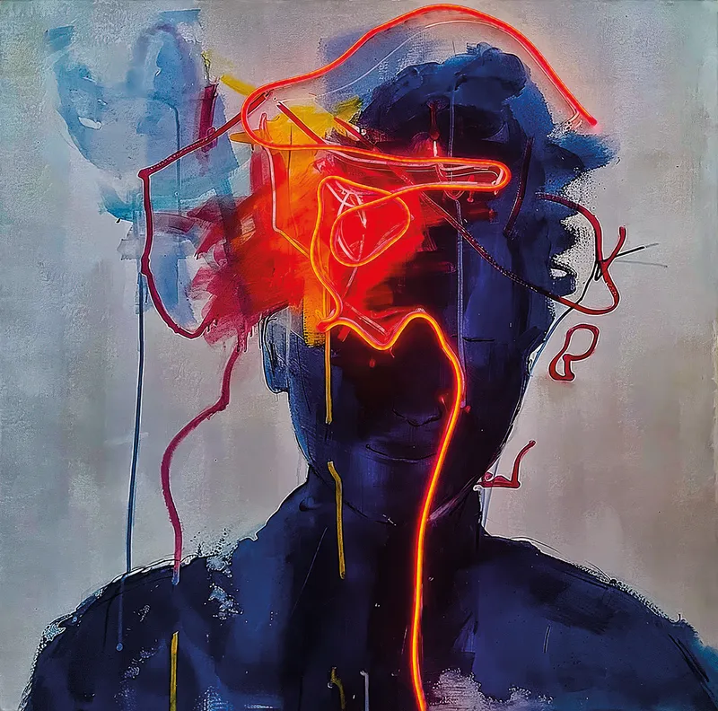 Quadro Led Flashman olio su tela