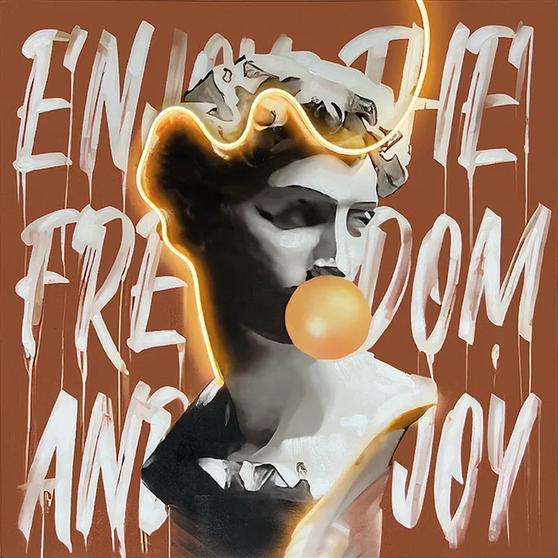 Quadro Led Hermes olio su tela