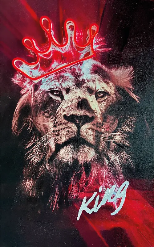 Quadro Led King olio su tela