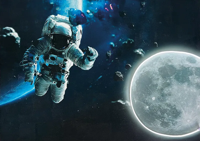 Quadro Led Spazio olio su tela